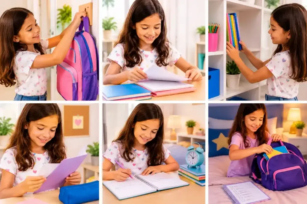 Crie uma rotina para cuidar dos materiais escolares