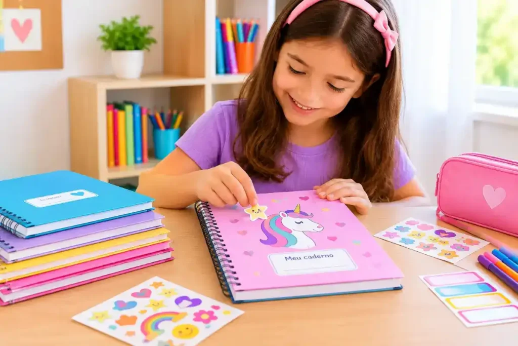Personalize os cadernos escolares