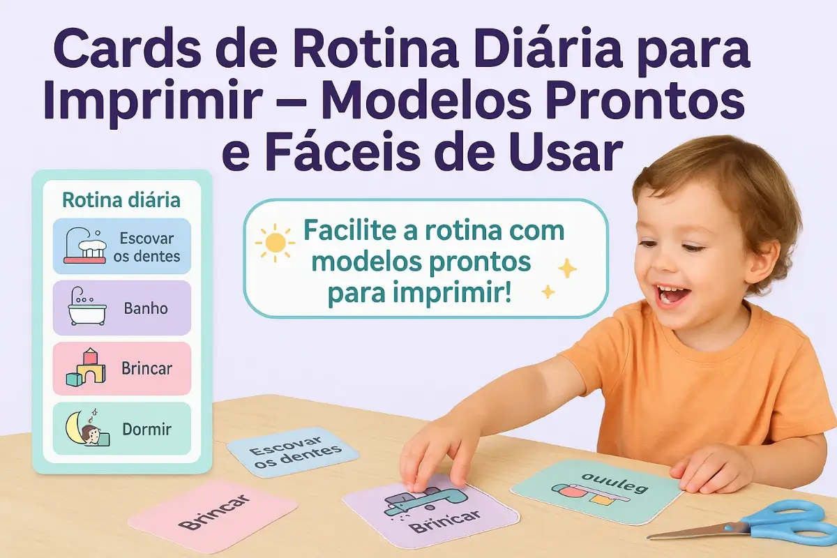 Cards rotina diária para imprimir PDF: Modelos prontos e fáceis de usar