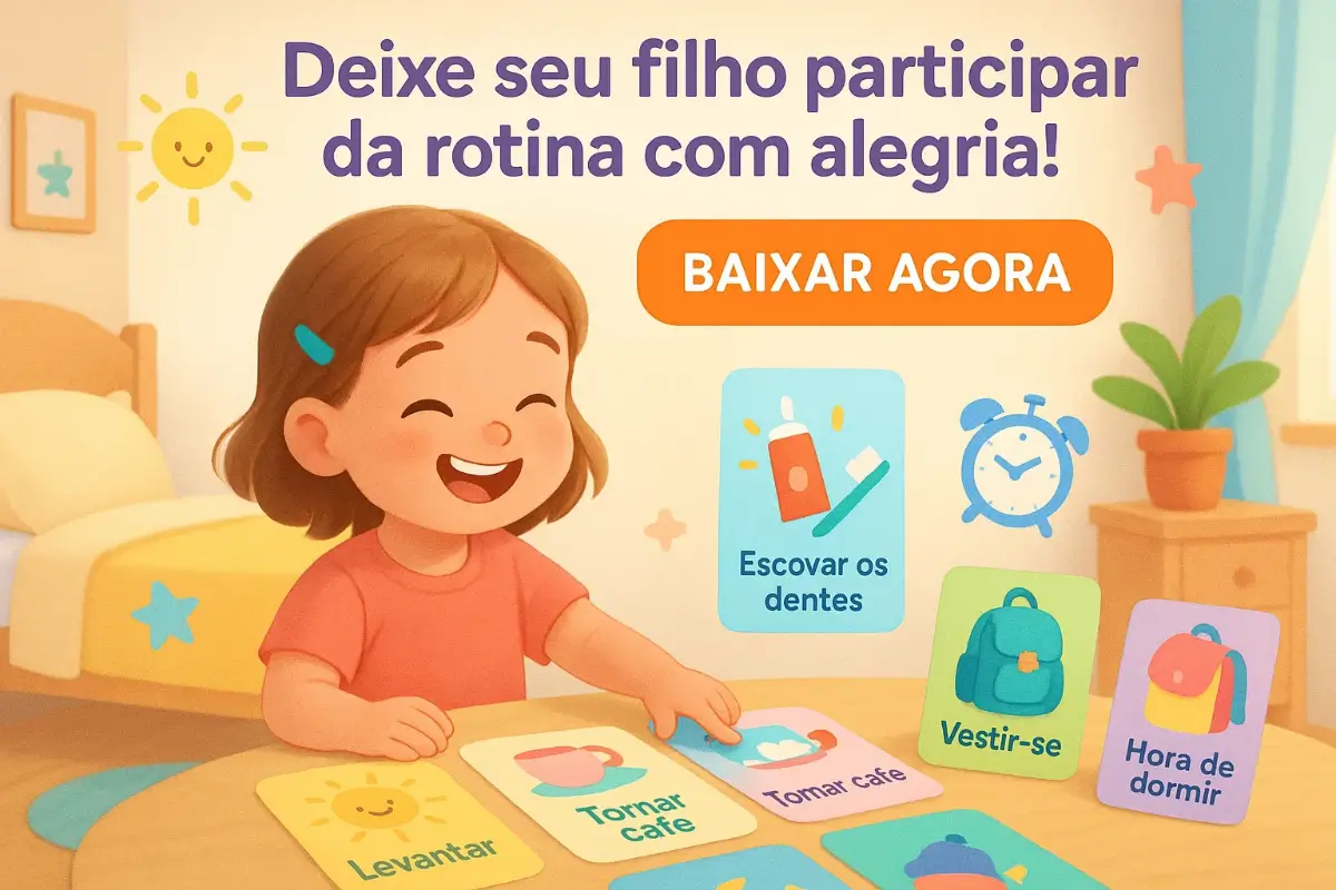 Cartões de rotina infantil personalizados: Deixe a criança participar