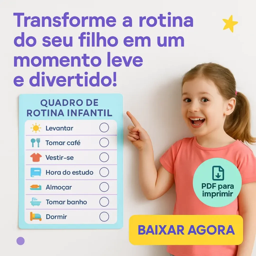 Quadro de rotina infantil para imprimir em pdf ad