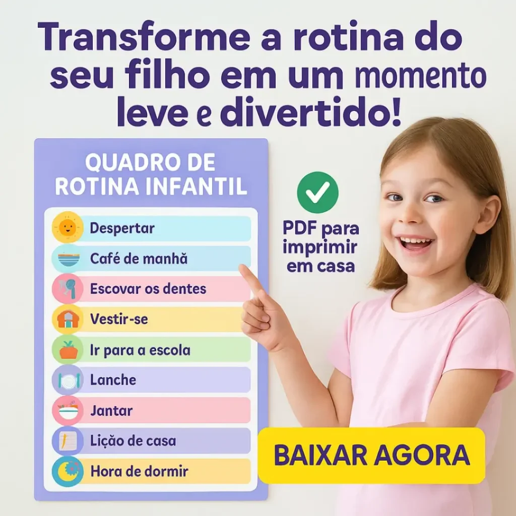 Quadro de rotina infantil para imprimir em pdf ad
