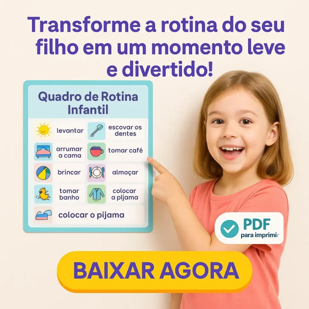 Quadro de rotina infantil para imprimir em pdf ad
