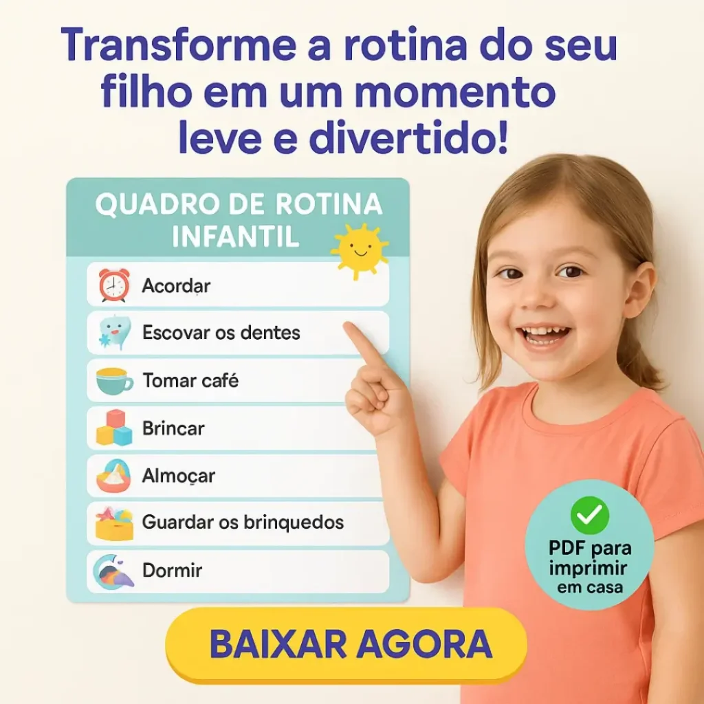 Quadro de rotina infantil para imprimir em pdf ad