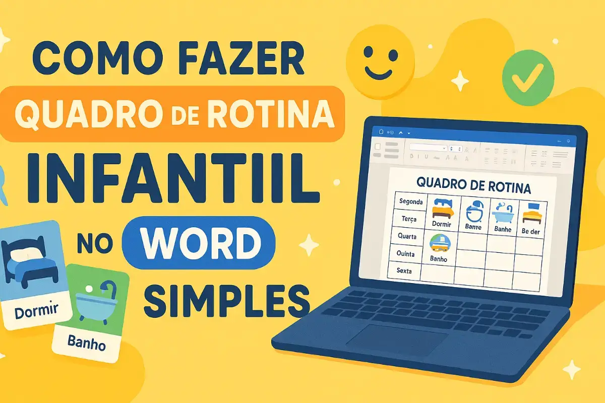 Como fazer quadro de rotina infantil no Word simples