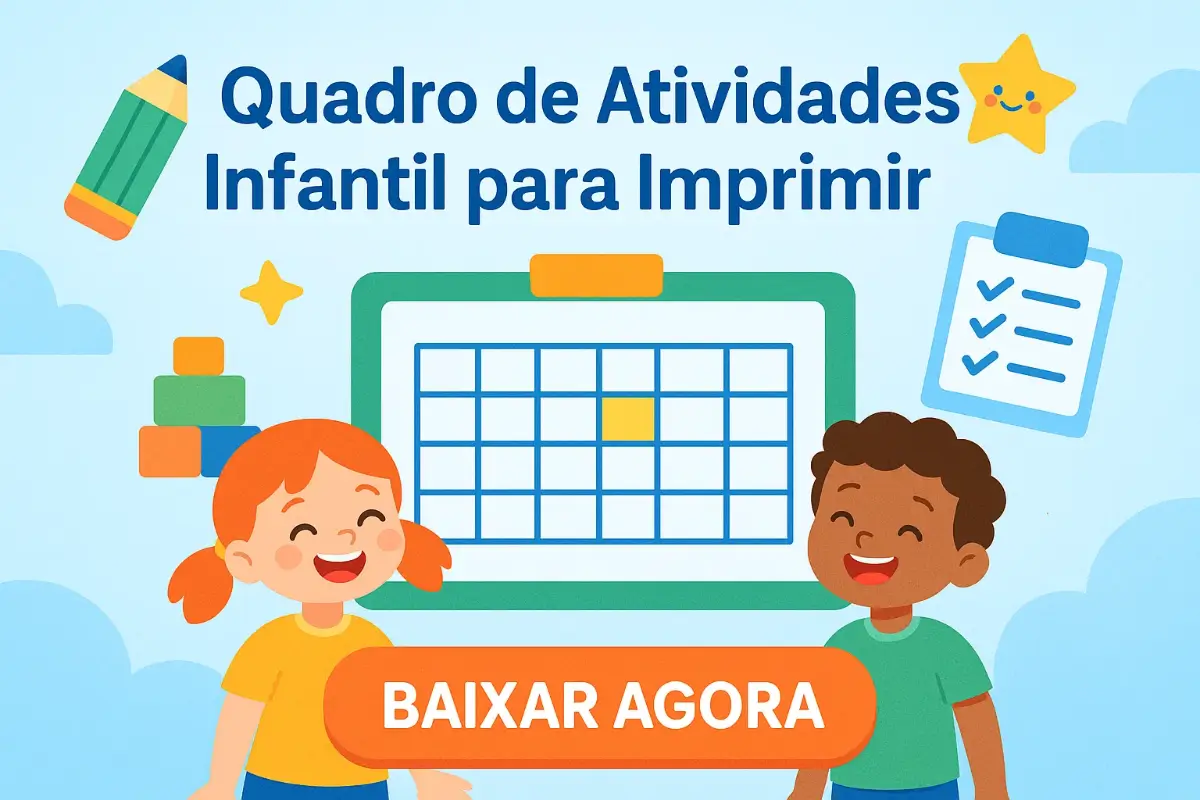 Quadro de Atividades Infantil para Imprimir PDF
