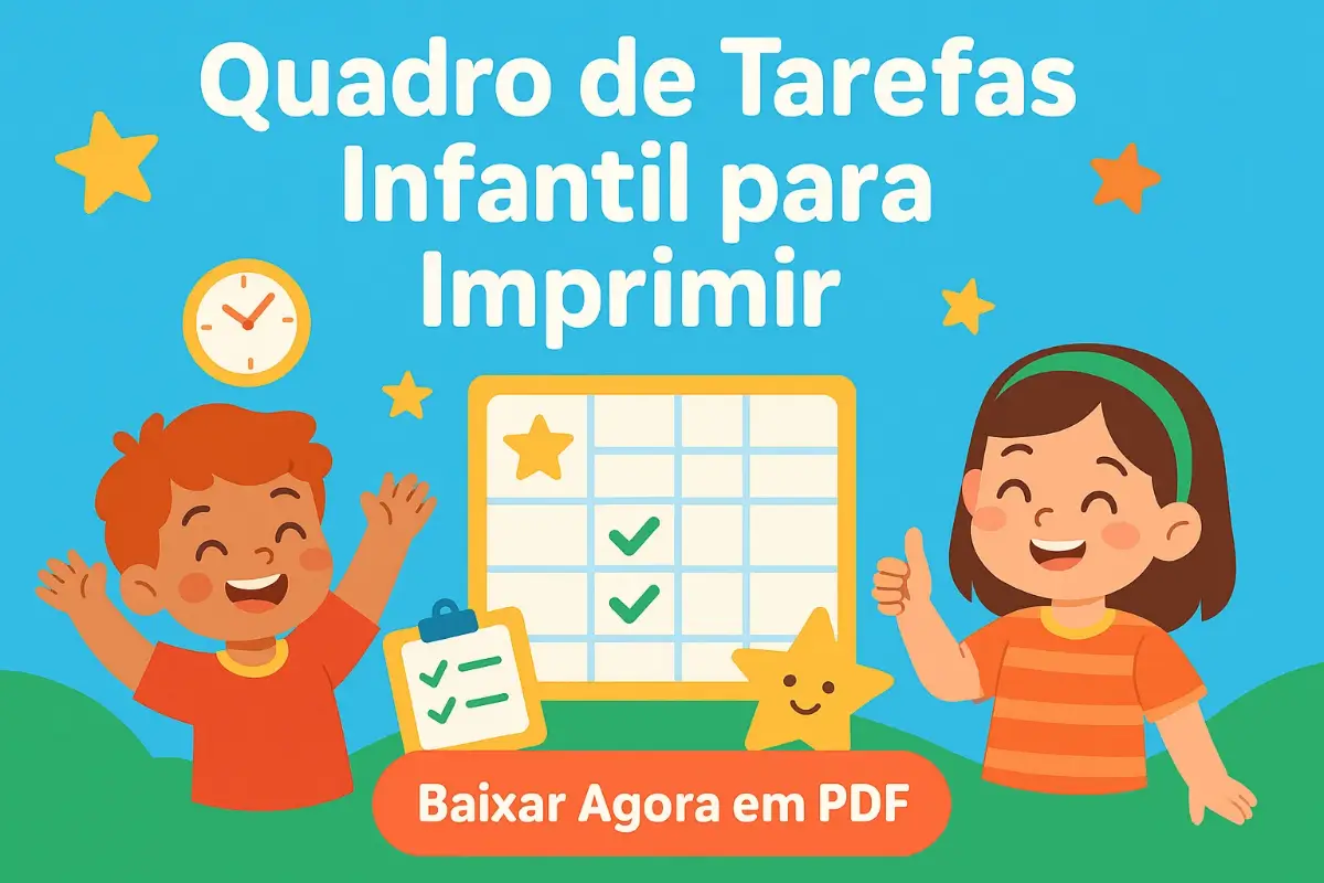 Quadro de Tarefas Infantil para Imprimir PDF