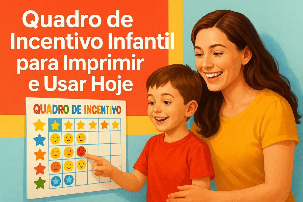 Quadro de Incentivo Infantil para Imprimir e Usar Hoje
