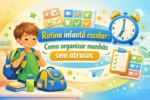 Rotina infantil escolar: Como organizar manhãs sem atrasos e sem estresse