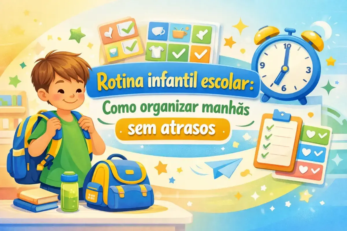 Rotina infantil escolar: Como organizar manhãs sem atrasos e sem estresse