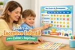Quadro de Incentivo Infantil para Editar e Imprimir