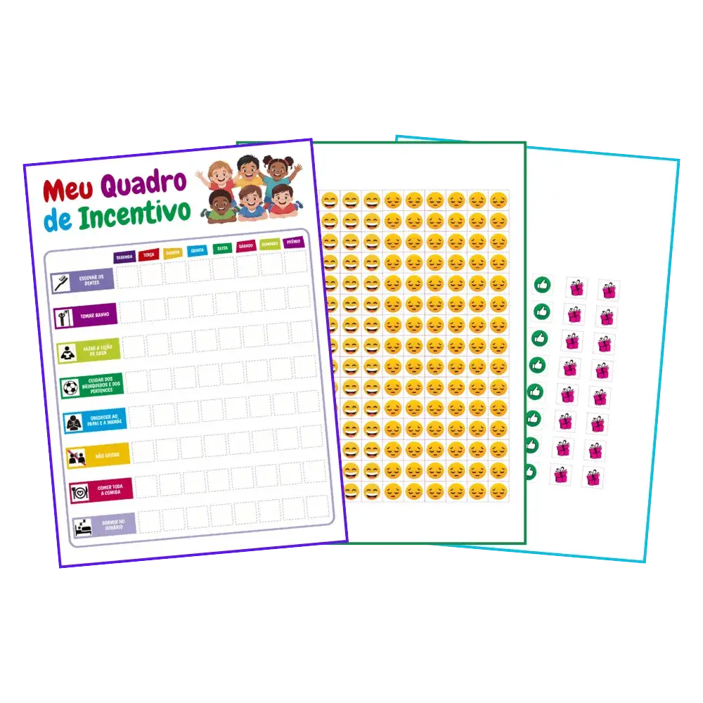 Quadro de incentivo infantil para imprimir pdf grátis