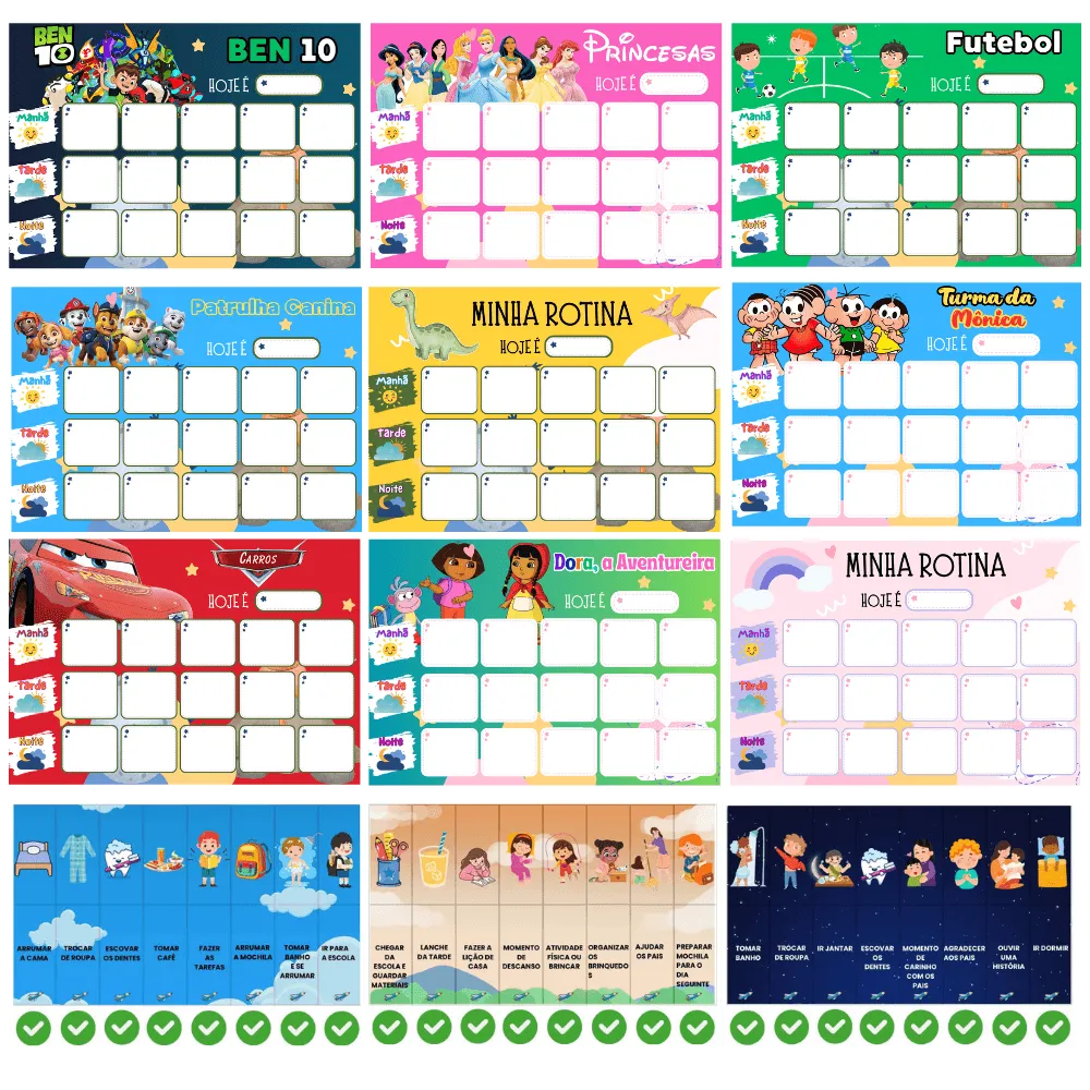 Quadro de Rotina Infantil para Imprimir PDF