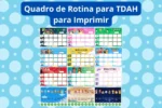 Quadro de rotina infantil para TDAH para imprimir pdf: Baixe agora