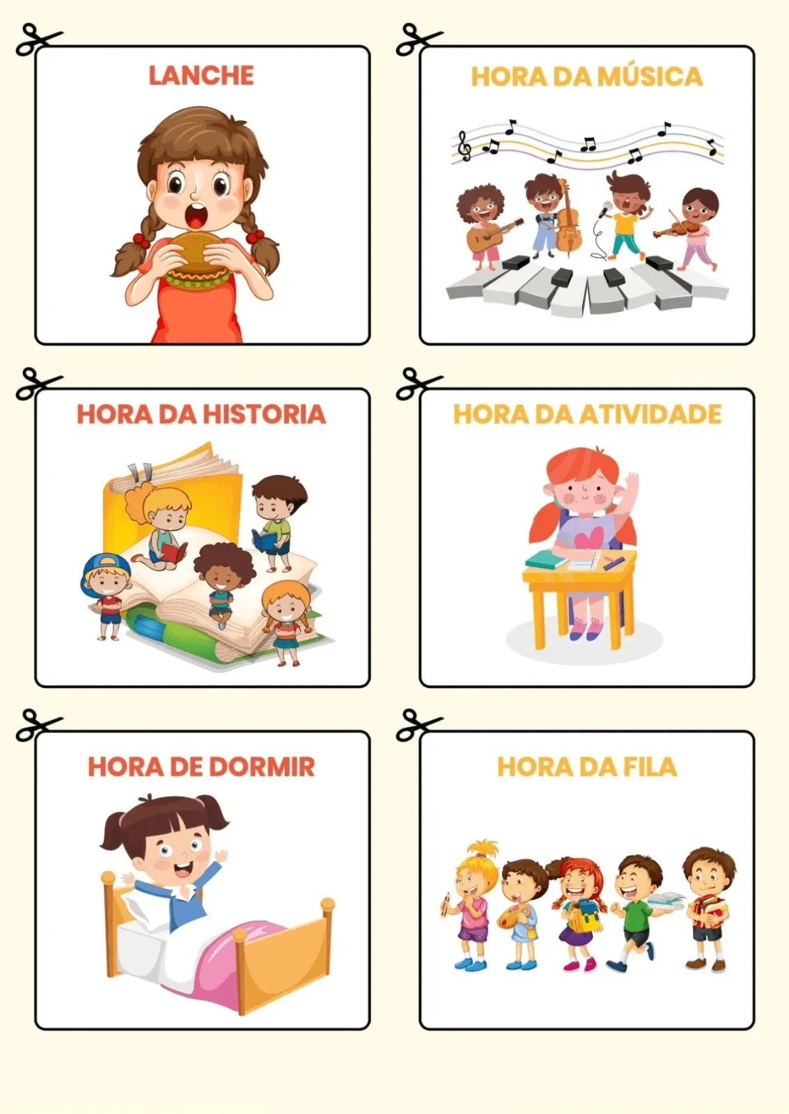 Rotina diária infantil para imprimir pdf