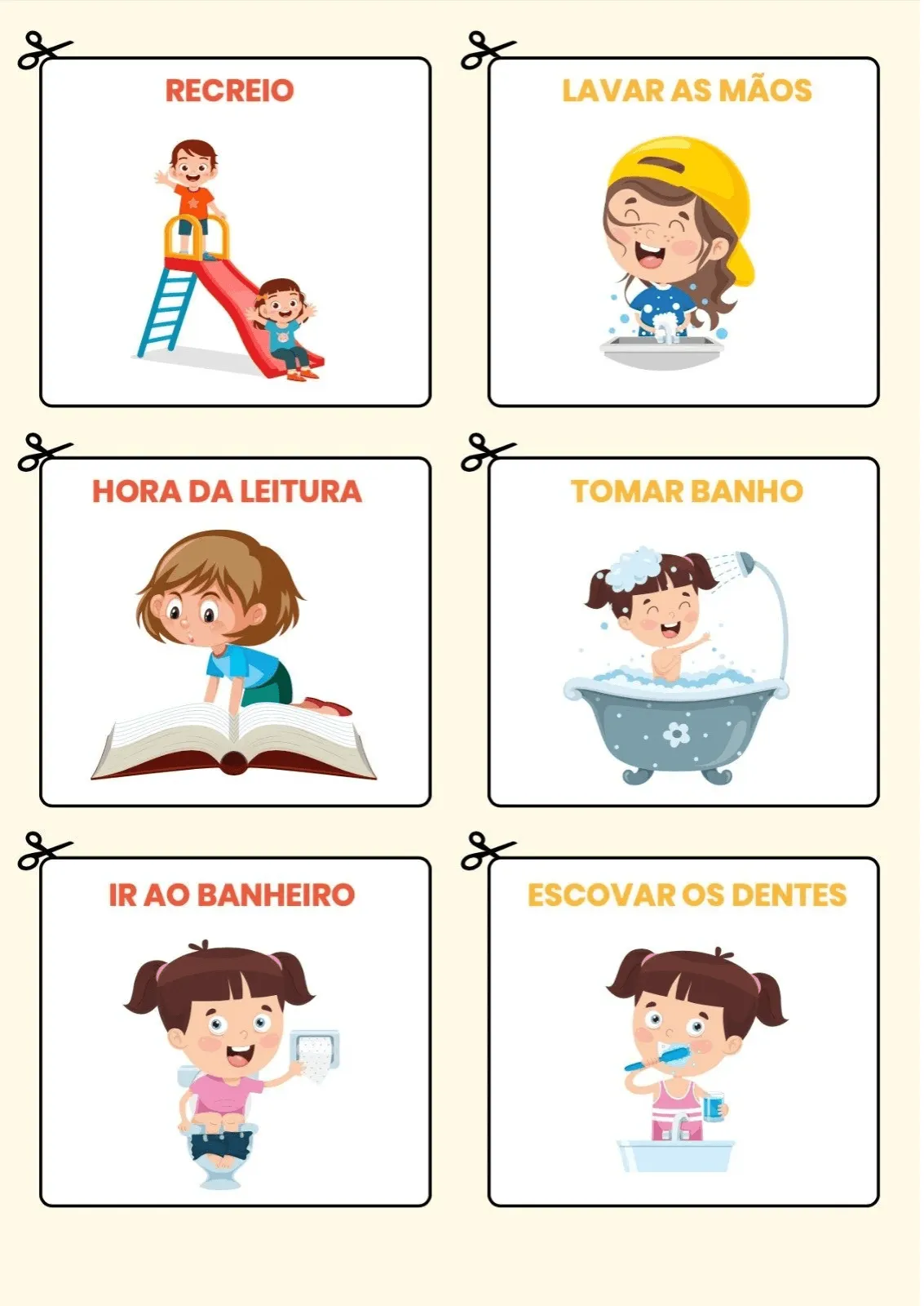 Rotina diária infantil para imprimir pdf
