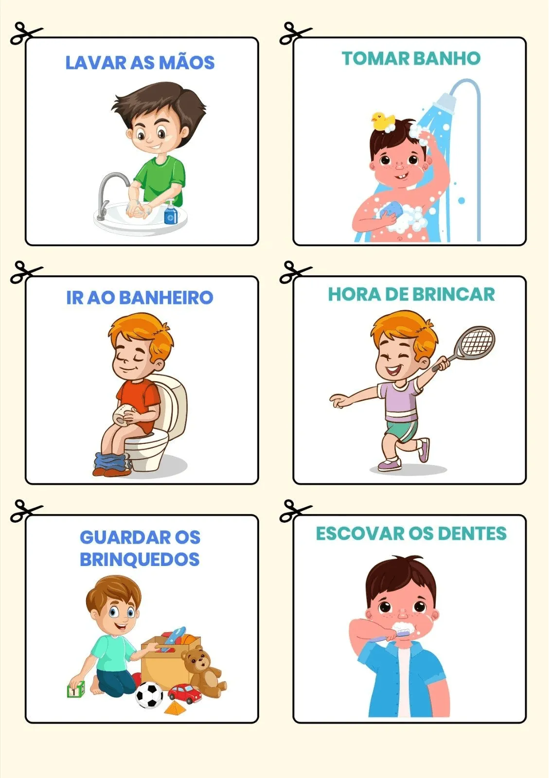 Rotina diária infantil para imprimir pdf
